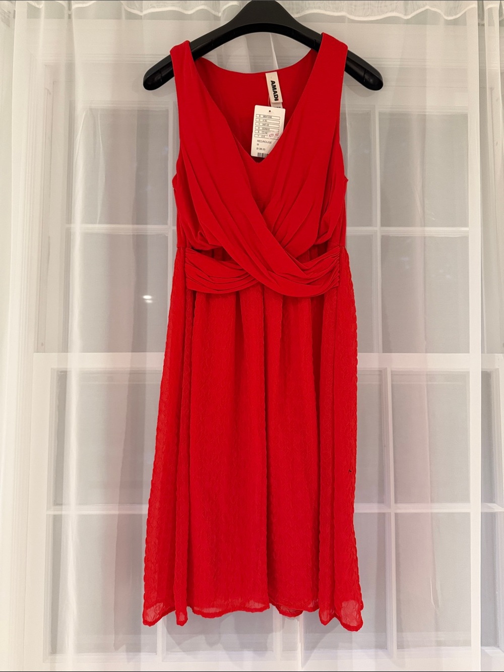 Anthropologie (Amadi) Red Sleeveless V-Neck Dress - NEW WITH TAGS
